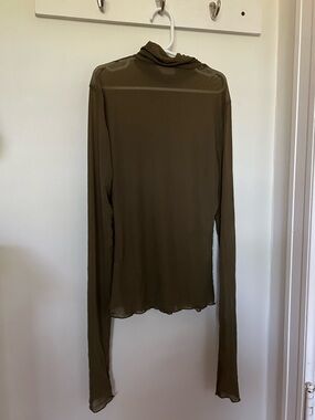 Mesh high neck long sleeve